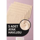 Isessia Serra 5 Adet %100 Pamuk En Iyi Emici Ayak Havlusu | Konforlu Banyo Paspası | 50X70CM - 50 x 70 cm - Bej