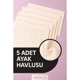 Isessia Serra 5 Adet %100 Pamuk En Iyi Emici Ayak Havlusu | Konforlu Banyo Paspası | 50X70CM - 50 x 70 cm - Krem