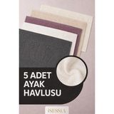 Isessia Serra 5 Adet %100 Pamuk En Iyi Emici Ayak Havlusu | Konforlu Banyo Paspası | 50X70CM - 50 x 70 cm - Renkli
