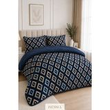 Isessia Verona Çift Kişilik Çift Taraflı Wellsoft Uyku Seti | 2 Yastık Kılıflı | Yorgan | 195X215 cm - Lacivert