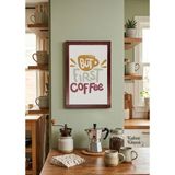 Isf Markt Modern Kahve Temalı Ahşap Mdf Tablo - 20X30 cm Çerçeve Görünümlü Mutfak Duvar Dekorasyonu - 20X30CM