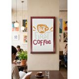 ISFMARKT-Modern Kahve Temalı Ahşap MDF Tablo - 20x30 cm Çerçeve Görünümlü Mutfak Duvar Dekorasyonu