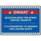 İsg Tabelam 25X35CM/ETIKET/ŞEZLONGLARDA Yer Ayrımı Yapmak Yasaktır - 25 x 35 cm