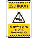 İsg Tabelam 25X35CM/FOSFORLU Kompozit/bu Iş Yeri Kamera Sistemi ile Izlenmektedir - 25 x 35 cm - Fosforlu Kompozit Levha