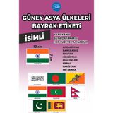 İsg Tabelam Güney Asya Ülkeleri Bayrak Etiketi
