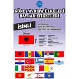 İsg Tabelam Güney Avrupa Ülkeleri Bayrak Etiketleri