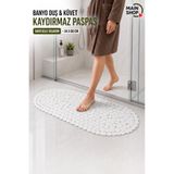isgstore Main Shop Vantuzlu Banyo Duş ve Küvet Kaydırmaz Paspas - 34 x 68 cm - Beyaz M-130