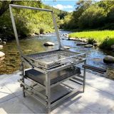 Isı Ayarlı Kömürlü Mangal Bbq | Tek Hamlede Çevrilebilir Izgara | Bahçe Balkon Kamp Piknik Mangalı