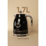 Isı Göstergeli Retro Kettle Su Isıtıcısı 1,7 Litre FR-KT05 Vintheat - Siyah