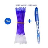 Isı İle Uçan Silinebilen Refill Kalem İçi ve Kalem Mavi 11 ADET
