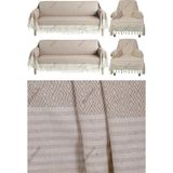 Işi Kolları Örten Tekli ve Üçlü Pamuk Dokuma Çekyat Koltuk Örtüsü Takımı 3-3-1-1 (Vizon) - 0,6 x 19 x 29 cm