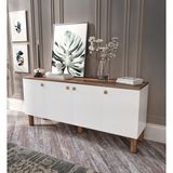 Işık Çok Amaçlı Bohem Konsol, Bohem Salon Mobilyası - Tamamı Mdf - renk - Beyaz - Ceviz