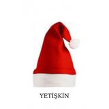 Işık kasabası(184) PETEK AKSESUAR Yetişkin Boy Kırmızı Polar Yeniyıl Yılbaşı Noel Baba Şapkası YETİŞKİN