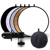 Işık Reflektör Fotoğraf için Klipsli 24 inç 5 in 1 Taşınabilir 60cm Yuvarlak Katlanabilir Çok Diskli Fotoğraf Stüdyosu Fotoğraf Kamera Aydınlatma Reflektör Difüzör