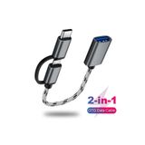 IŞIK TV Usb to Type C Micro usb OTG Kablo 2 in 1 Yeni Nesil Bağlantı Tipleri usb Data Şarj Çeviricisi