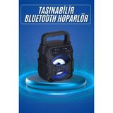 Işıklı Bluetooth Hoparlör Ses Bombası Taşınabilir Yüksek Ses Kaliteli Radyo - HS8242-3673 - Çok Renkli
