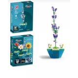 Işıklı Çiçek Lego | Işıklı Çiçekli Lego | 161 Parça Mor Lavanta Çiçek Işıklı Lego