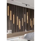Işıklı Çizgili Ahşap Panel Desenli Tek Parça Tekstil Duvar Kağıdı, 280 x 280