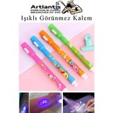 Işıklı Görünmez Kalem 4 Adet Sihirli Kalem Işıklı Uv Mavi Işıklı Kalem Ly-1517 Keçe Uçlu