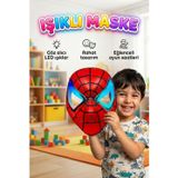 Işıklı Gözlü Örümcek Adam Maskesi! Işıklı Pilli İpli Konforlu Oyuncak Figür Maskesi