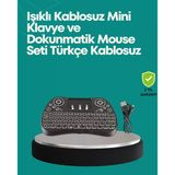 Işıklı Kablosuz Mini Klavye – 2.4 Ghz, Dokunmatik Mouse Özellikli Mir88293148