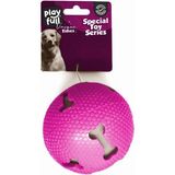 Işıklı Kemik Desenli Plastik Top Köpek Oyuncağı 7,5 cm - Pembe