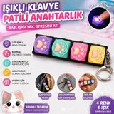 Işıklı Klavye Patili Oyuncak Stres Giderici Ses Çıkaran Işıklı Pilli Tuş Takımı Anahtarlık Oyunu