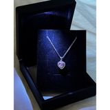 Işıklı Kutuda Yeni Yıl&sevgililer Günü Hediyesi Çelik Kolye - PEMBE KALPLİ - Gümüş - Tek Ebat