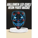 Işıklı LED Maske Parti Eğlence Maskesi Hallowen Neon Maske - Renkli