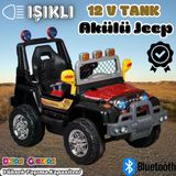 Işıklı Mega Akülü Araba Siyah - 12 Volt Tek Kişilik Akülü Araba Akülü Jeep - Mega Off Road Turbo Jeep
