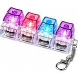 Işıklı Mini Klavye Anahtarlık, Click Sesli Mekanik Switch Fidget Oyuncak,rgb LED Işıklı Stres