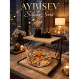 Işıklı Minimal Lüks Tarzı Yansıtan Cam Fanus Beta Balığı Masa Üstü Akvaryumu - Siyah