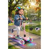 Işıklı Müzikli 3 Tekerlekli Çocuk Scooter, LED Tekerlekli, Işıklı Tabanlı