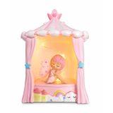 Işıklı Pilli Pembe Melek Odası Biblo Poliresin Çocuk Odası Dekoru 15x11x8 cm