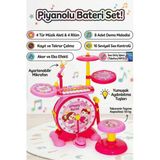 Işıklı Piyanolu Bateri Seti - Mikrofonlu, Tabureli ve MP3 Bağlantılı Çocuk Müzik Eğitim Seti