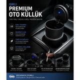 Işıklı Premium Oto Küllük LED Aydınlatmalı Araç İçi Küllük Koku ve Kül Önleyici Kapaklı Tasarım