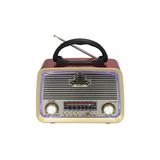 Işıklı Şarjlı Nostaljik Radyo Usb/Sd/Mp3/Bluetooth