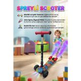 Işıklı Sesli Duman Atan 100 kg Taşıma Kapasiteli Desenli Büyük Boy 3 Tekerlekli Çocuk Scooter KIRMIZI