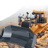 Isikli Sesli Full Fonksiyon Metal Hareketli Buldozer 2.4Ghz Uzaktan Kumandali Is Makinesi Kepce