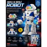 Işıklı Sesli Robot Oyuncak Hareketli Led Gözlü Pilli Akıllı Robot 3+ Yaş Eğitici Oyuncak