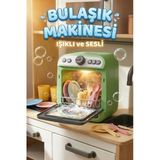 Işıklı Sesli Ve Su Püskürtmeli Oyuncak Bulaşık Makinesi 23 Cm - Gerçekçi Mutfak Seti