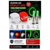 Işıklı Sibop Kapağı Yeşil 2 li ve Bisiklet Işığı Led Kırmızı Beyaz 2 li Fotosel Haraket Sensörlü Bisiklet Motor Araba