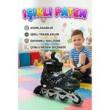 Işıklı Silikon Tekerli Ayarlanabilir S 30-33 Bedenli Çocuk Pateni Spor Dış Mekan Oyuncağı