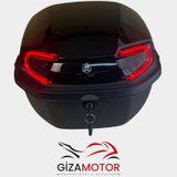 Işıklı + Sırt Dayamalı 33 Litre Motosiklet Çantası Siyah