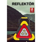 Işıklı Üçgen Reflektör LED Projektör Acil Durum Feneri Flaşör 500 Lümen - Seçenek