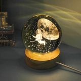 Işıklı USB'li Cam Küre - Astronot & Dünya Temalı Dekoratif Obje