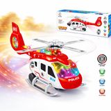 Işıklı Ve Müzikli Polis Helikopteri 32 Cm Çarp Dön Projeksiyonlu Oyuncak Helikopter