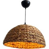 Işıksan Aydınlatma Lima Organik El Örmesi Avize - Muz Ağacı Lifli Modern Sarkıt 40 cm E27 Duy - 1 - Ahşap