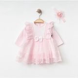 Işıl Baby Kız Bebek Dantel Detaylı Tül Elbise - 6 - 9 Ay - Pembe