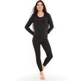 Isıl Termal | Kadın Şardonlu Kışlık Termal Takım Tayt Ve Fanila ( 1Adet ) - 3XL - 4XL - Siyah